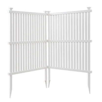 Privacy Screen Panels Kit Air Conditioner Trash Can Enclosure Vinyl white color
