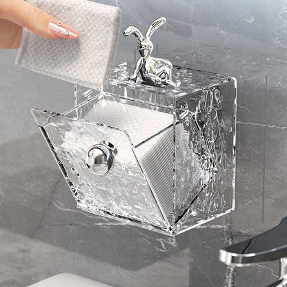Toilet mirror cabinet storage box makeup cotton remover cotton swab box wall mounted flip cover washbasin bathroom storage rack
