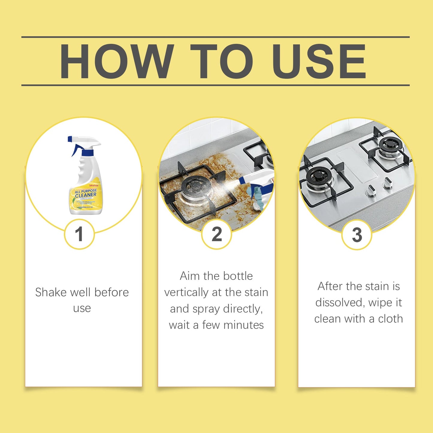 Multi-Purpose Cleaner Kitchen Oil Stain Remover Floor Cleaner Multi-Function Gentle Cleaning