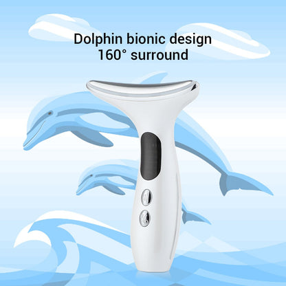 Facial Lift Anti Wrinkle Reduce Double Chin 3 Colors LED Photon Therapy EMS Face Neck Massager Beauty Device