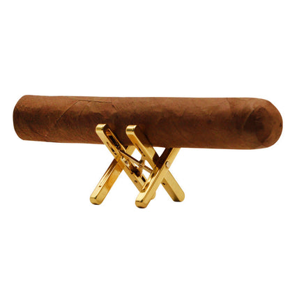 Cigar shelf pure copper gold-plated folding shelf portable cigarette holder simple