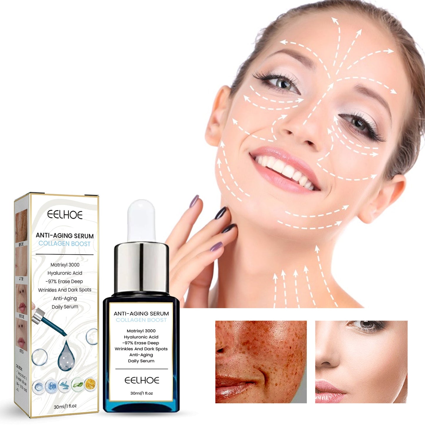 Collagen Anti-Aging Serum, Fade Fine Line Collagen Recombination Anti-Aging Serum