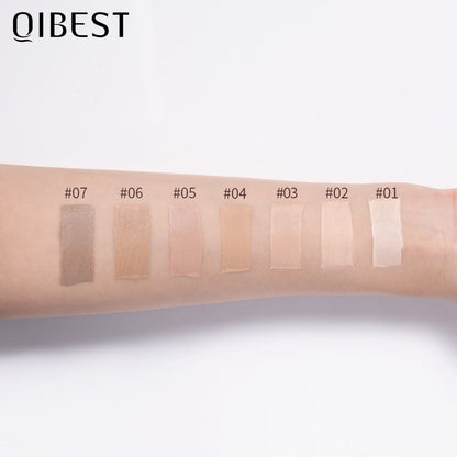 QIBEST Liquid Foundation Long-lasting Concealer Moisturizing Brightening Matte Natural Liquid Foundation Nude Makeup Conditioner