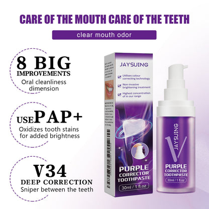 Purple Brightening White Toothpaste, Cleaning Stains Fresh Breath Brightening And Whitening Teeth Toothpaste