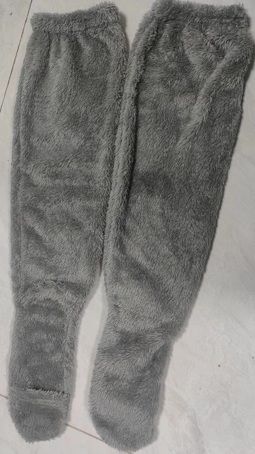Indoor Plush Warmth Long Socks Cute Fuzzy Socks Over Knee Winter Leg Warmers Plush Sock Slippers Cozy Stocking