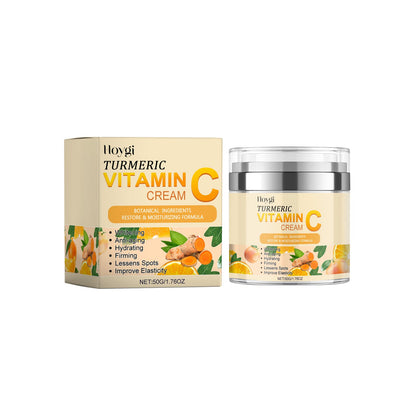 Turmeric Vitamin C Brightening Cream, Moisturizing Even Skin Tone Lighten Acne Mark Brightening Moisturizing Cream