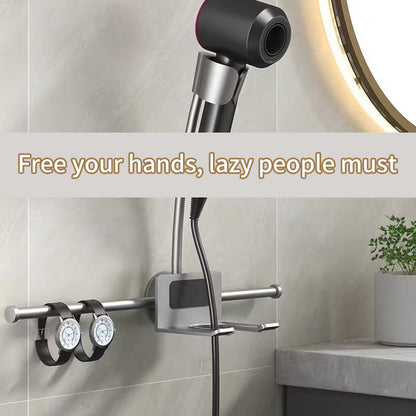 Lazy hair dryer bracket No hand-held hair dryer shelf Wall-mounted no-punching