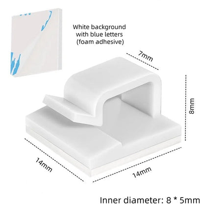 Wire fixing clip adhesive R-type wiring buckle for cable storage without punching holes bundle wire compression clip