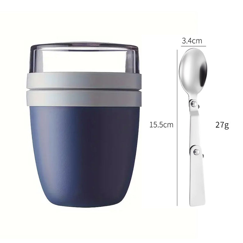 Portable Yogurt Cereal Cups with Lids. Ideal for Overnight Oats, DIY Salads & Parfaits. Great for Breakfast or Lunch