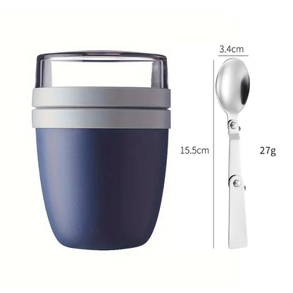 Portable Yogurt Cereal Cups with Lids. Ideal for Overnight Oats, DIY Salads & Parfaits. Great for Breakfast or Lunch