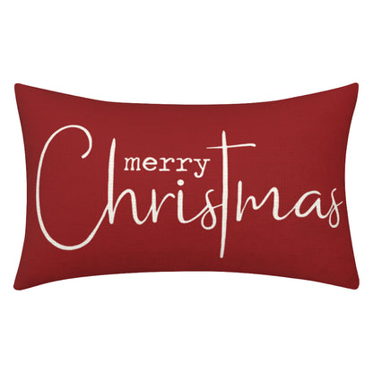 Christmas Decorative Pillowcase 2-piece Set Merry Christmas Sofa Cushion Cover Believe Waist Pillow Cover
