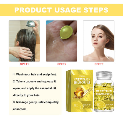 Yellow Hair Essential Oil Care Capsule Repair Scalp Dust, Moisturize And Protect Hair Soft And Shiny