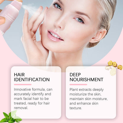 Jaysuing100ml Hair Identifier Spray For Face Shaving Mild Formula Face Spray Hair Removal Effective Spray Hair Remover Face Hair