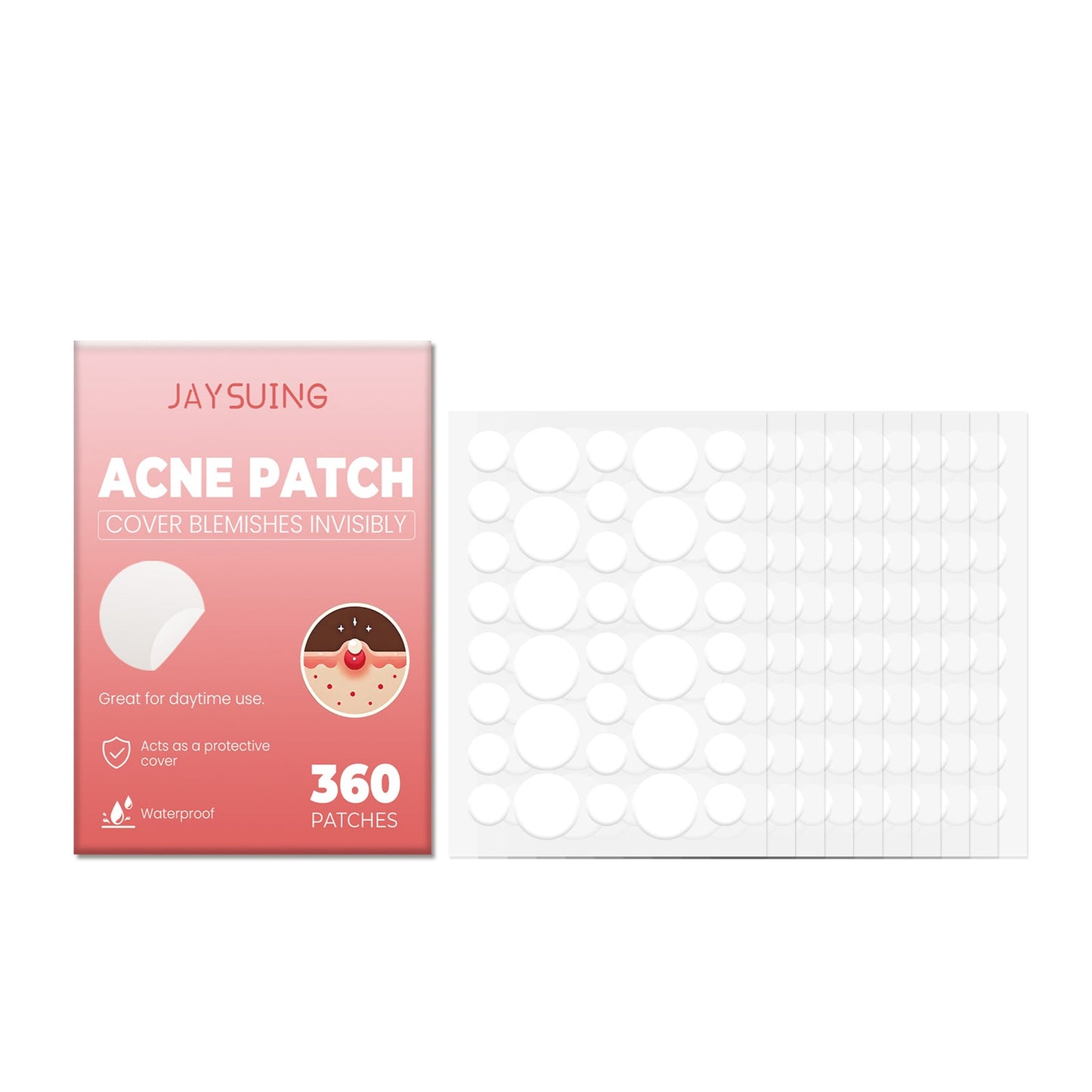 Acne Patch Semi-Transparent Acne Cover Patch Comfortable, Gentle, Easy To Apply Makeup, Waterproof And Breathable