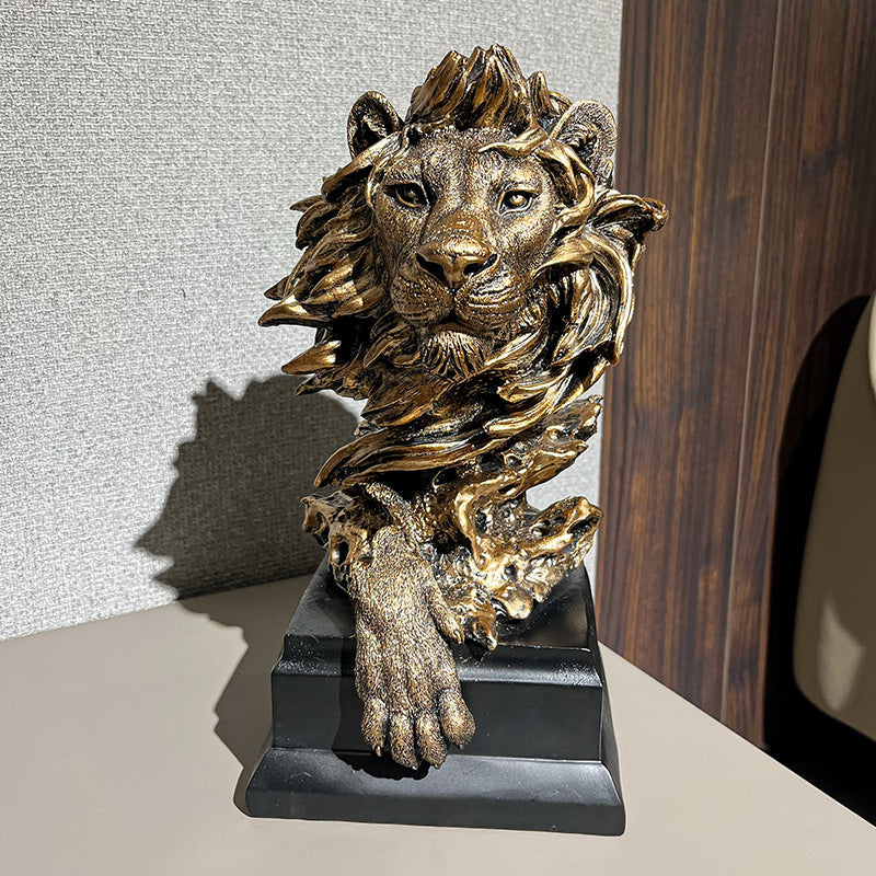 Creative Lion Head Decoration Home Living Room Resin Wine Cabinet Decoration