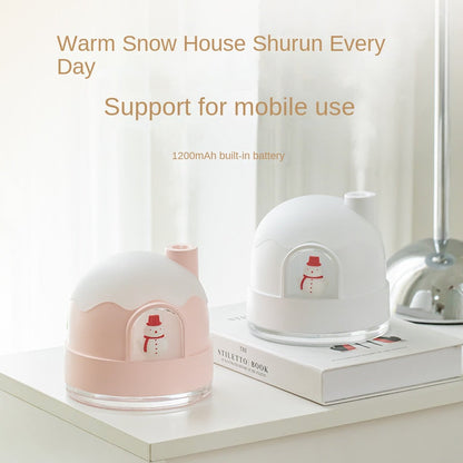 Christmas gifts Christmas gifts Snowy house night light humidifier spray water replenishing air mute humidifier