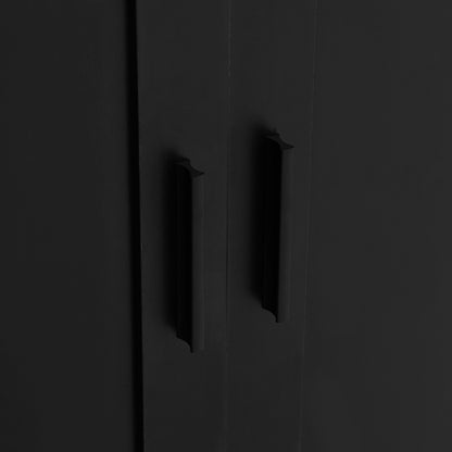 Storage Cabinet with Two Doors for Bathroom, Office, Adjustable Shelf, MDF Board, Black