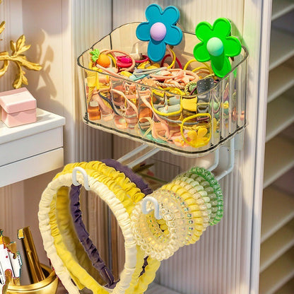 Hair accessory storage box children's non perforated headband hair hoop wall hanging