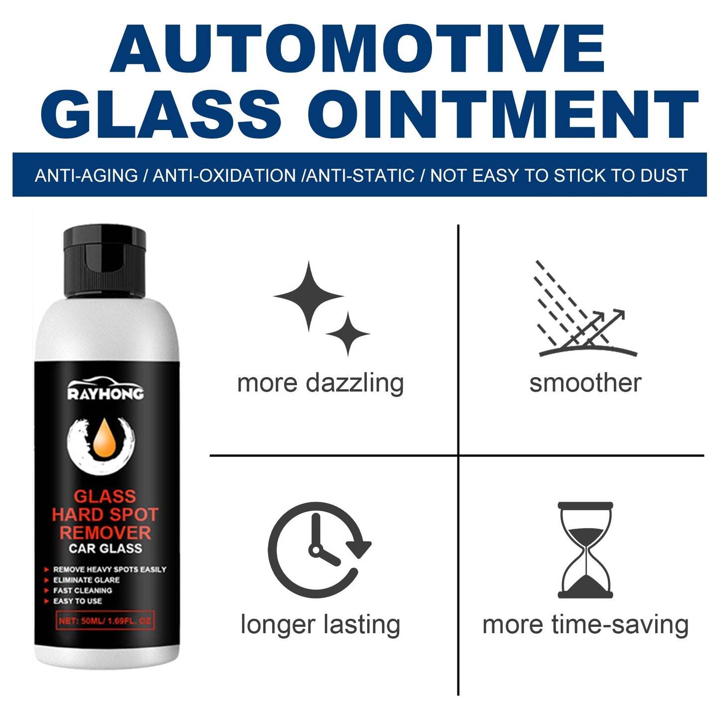 Glass Hard Spot Remover Car Glass, Glass Cleaning Decontamination Scratch Repair Polishing Cream