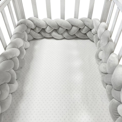 Woven baby bed surround anti-collision strip four strand Fried Dough Twists braid wrapped around the bed surround ins baby child