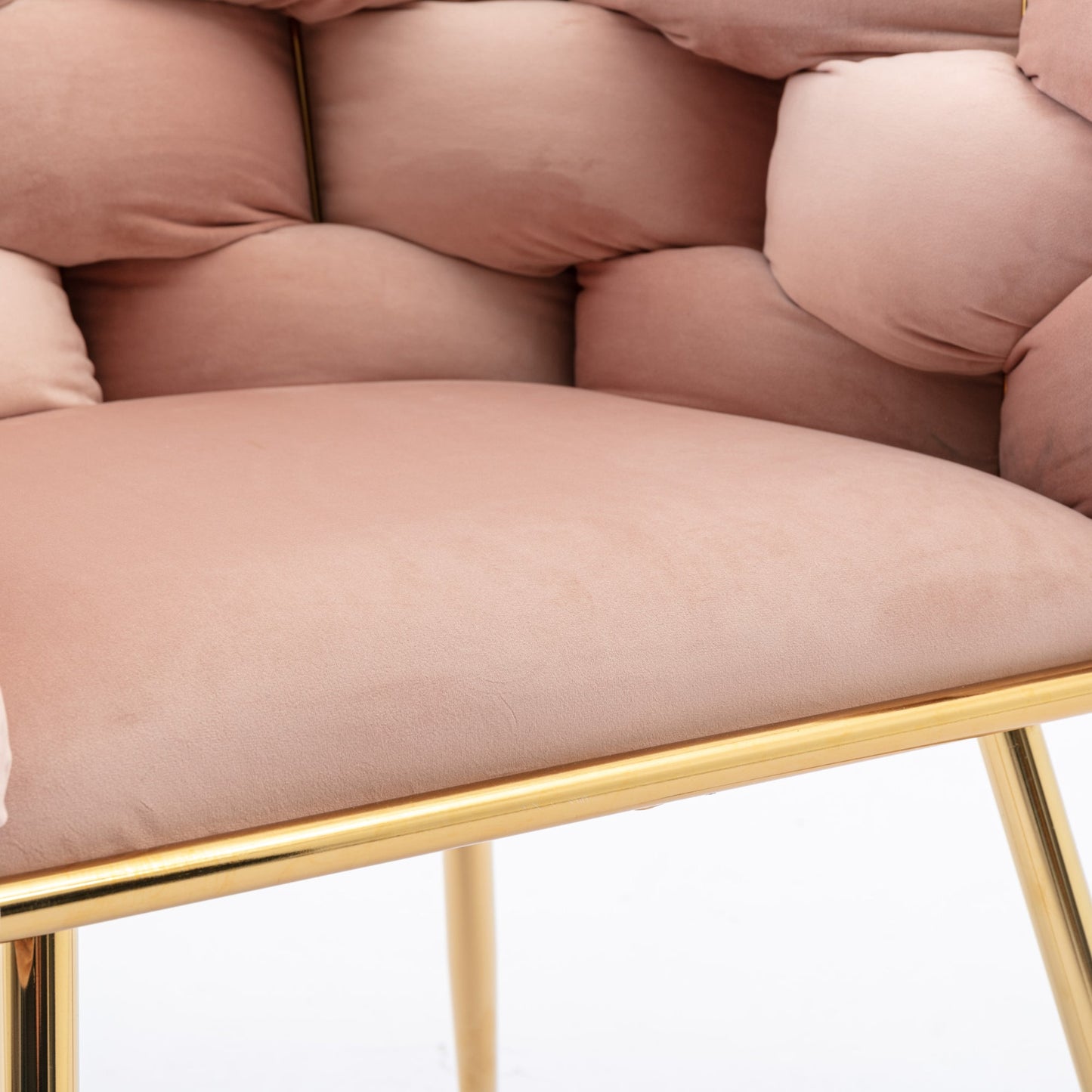 Luxury modern simple leisure velvet single sofa chair bedroom stool manicure table back chair pink set of 2