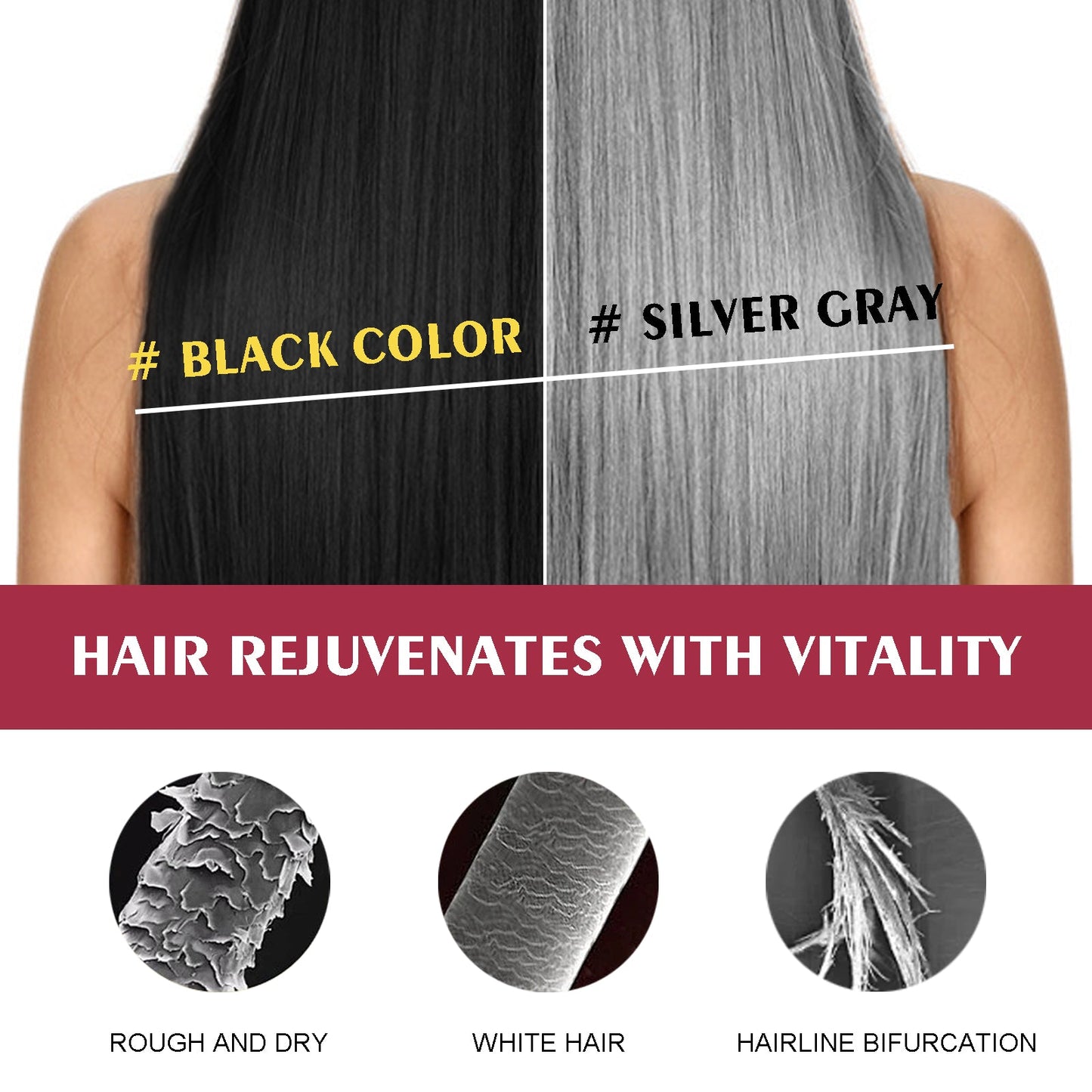 Black Hair Shampoo Series, Gentle, Non-Irritating And Moisturizing Scalp Easily Changing Color Hair Shampoo