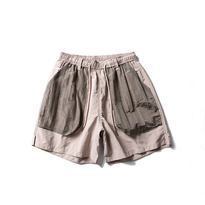 Color Block Pocket Short Length Men's Summer Casual Loose Street Trendy Ins Elastic Waist Sports Shorts