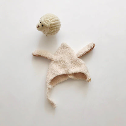 Baby Hat Warm In Autumn And Winter Baby Rabbit Ears Plush Korean Version Ear Cap Baby Hat Cute
