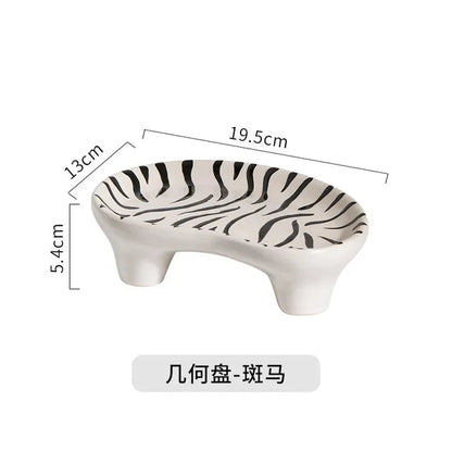 Creative Ink Splashing Fruit Plate Ceramic Plate Couple Afternoon Tea Dessert Cake Plate Coffee Cup Retro Home Kitchen Tableware