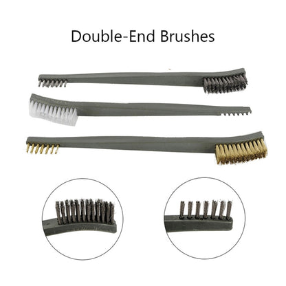 7pcs/Set 3pcs Steel Wire Brush + 4pcs Nylon Pick Set Universal Gun Hunting Cleaning Kit Tactical Rifle Pistol Gun Cleaning Tool