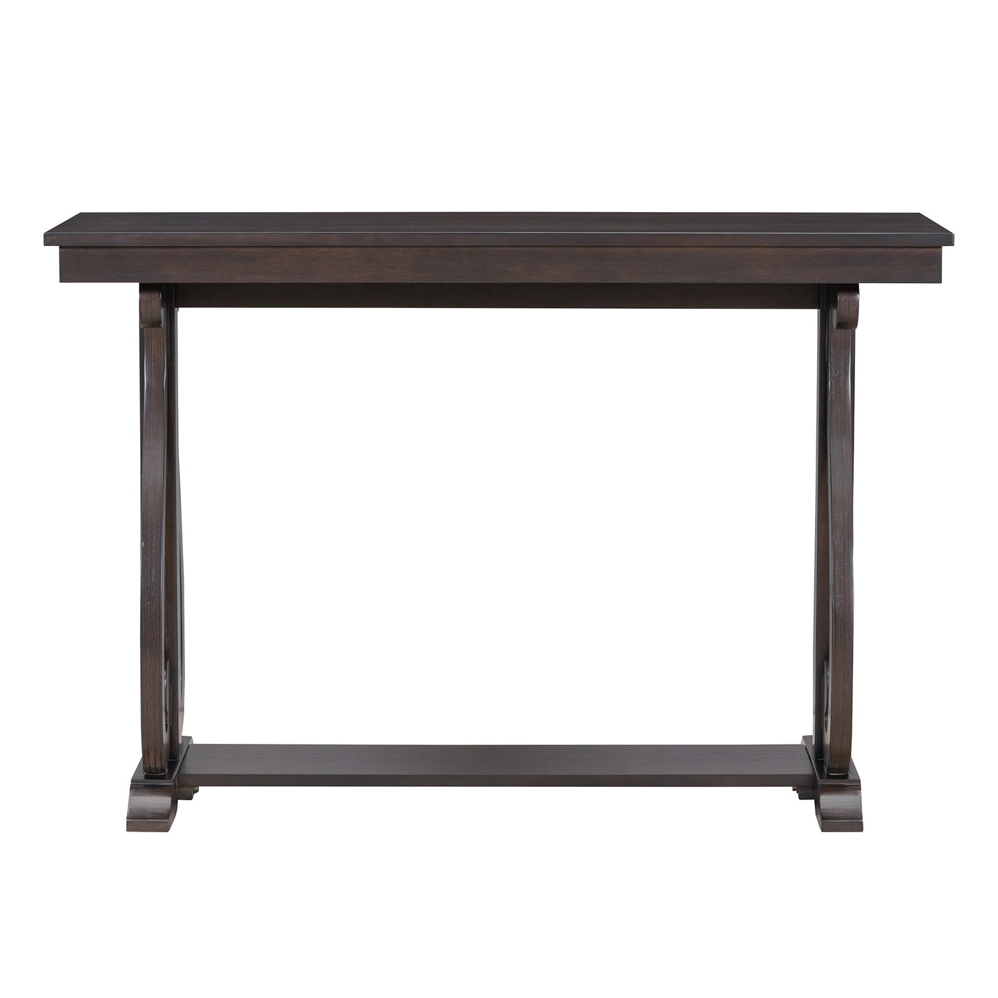 48-Inch Rustic Vintage Console Table --- Farmhouse Style Entryway Table with Open Shelf and Sturdy Construction  (Espresso)