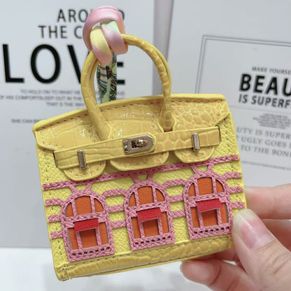 Small house bag mini window pendant headphone bag lipstick car key backpack backpack decoration
