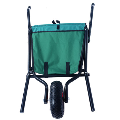Folding unicycle 176 pounds folding yard unicycle heavy-duty Oxford cloth green lawn bicycle 10 inch inflatable tires