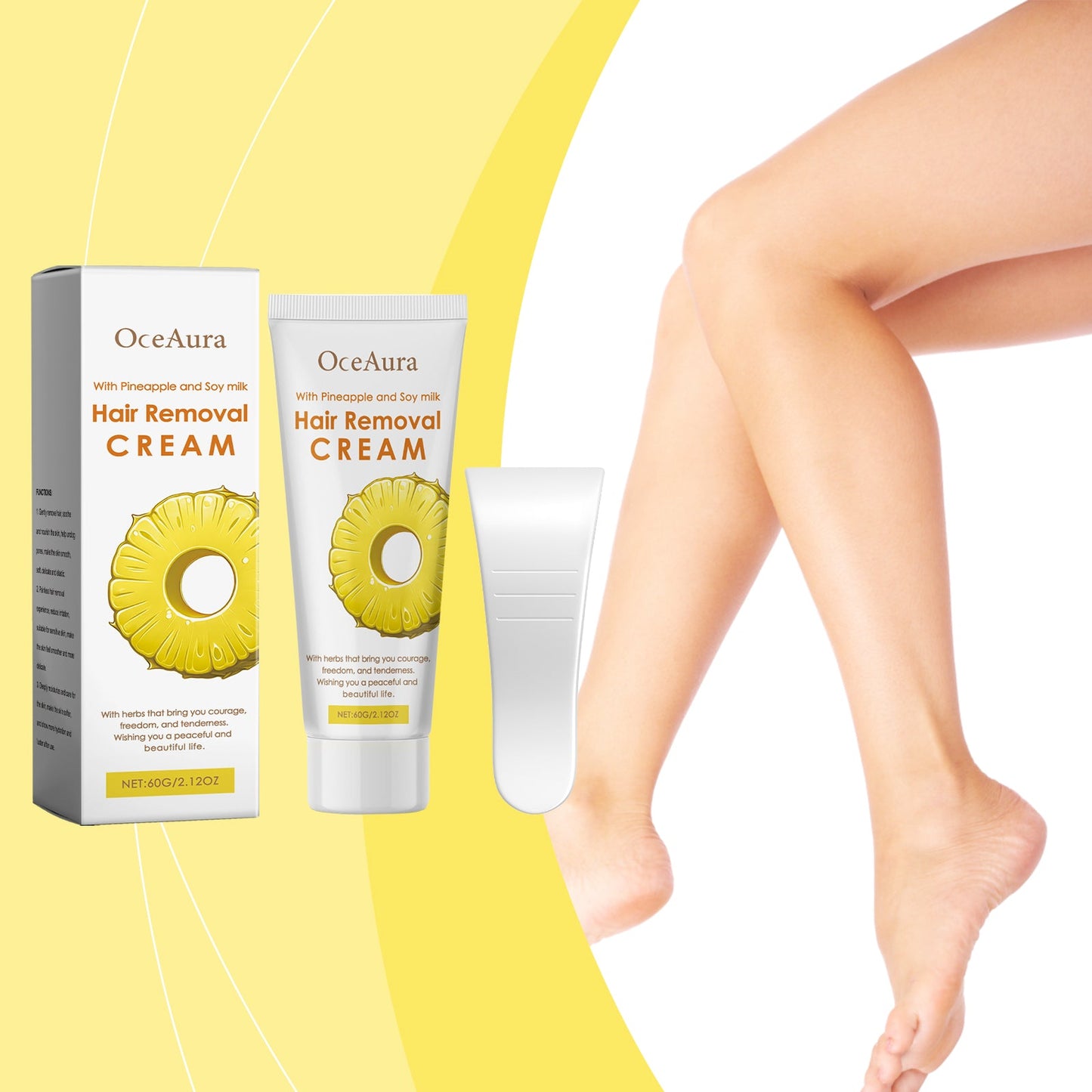 Soybean Hair Removal Cream Mild And Non-Irritating For The Whole Body Apply Moisturizing And Gentle Pure Skin Hair Removal Cream