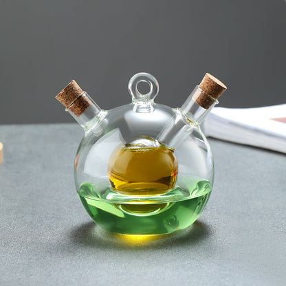 Kitchen Storage Sealed Bottles, Double-layer 2-in-1 Glass Bottles, Oil, Vinegar, Sauce, Seasoning Bottles, Kitchen Tools