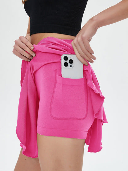 Tennis skirt elastic quick drying with pockets fitness skirt sports skirt yoga skirt