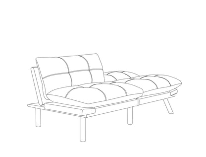Leatehr Feeling Brown Convertible Folding Modern sofa Bed