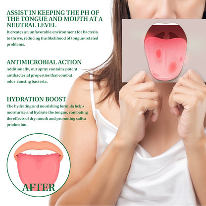 Tongue Repair Spray Repair Tongue Whitening To Relieve Dry, Cracked And Swollen Tongue Oral Care Spray