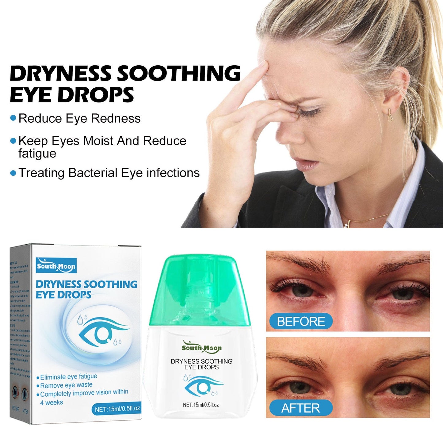 Eye Drops Dryness Soothing, Relieve Eye Fatigue, Dry Eyes, Red Eyes, Blurred Vision Eyes Care Lotion