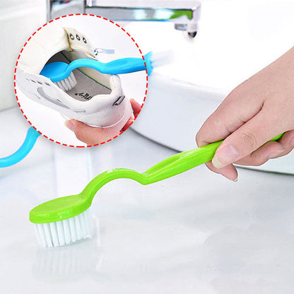 Multi-Function Double-Headed Long Handle Cleaning Shoe Washing Brush Plastic Shoe Inner Side Brush Decontamination Brush Toilet Cleaning