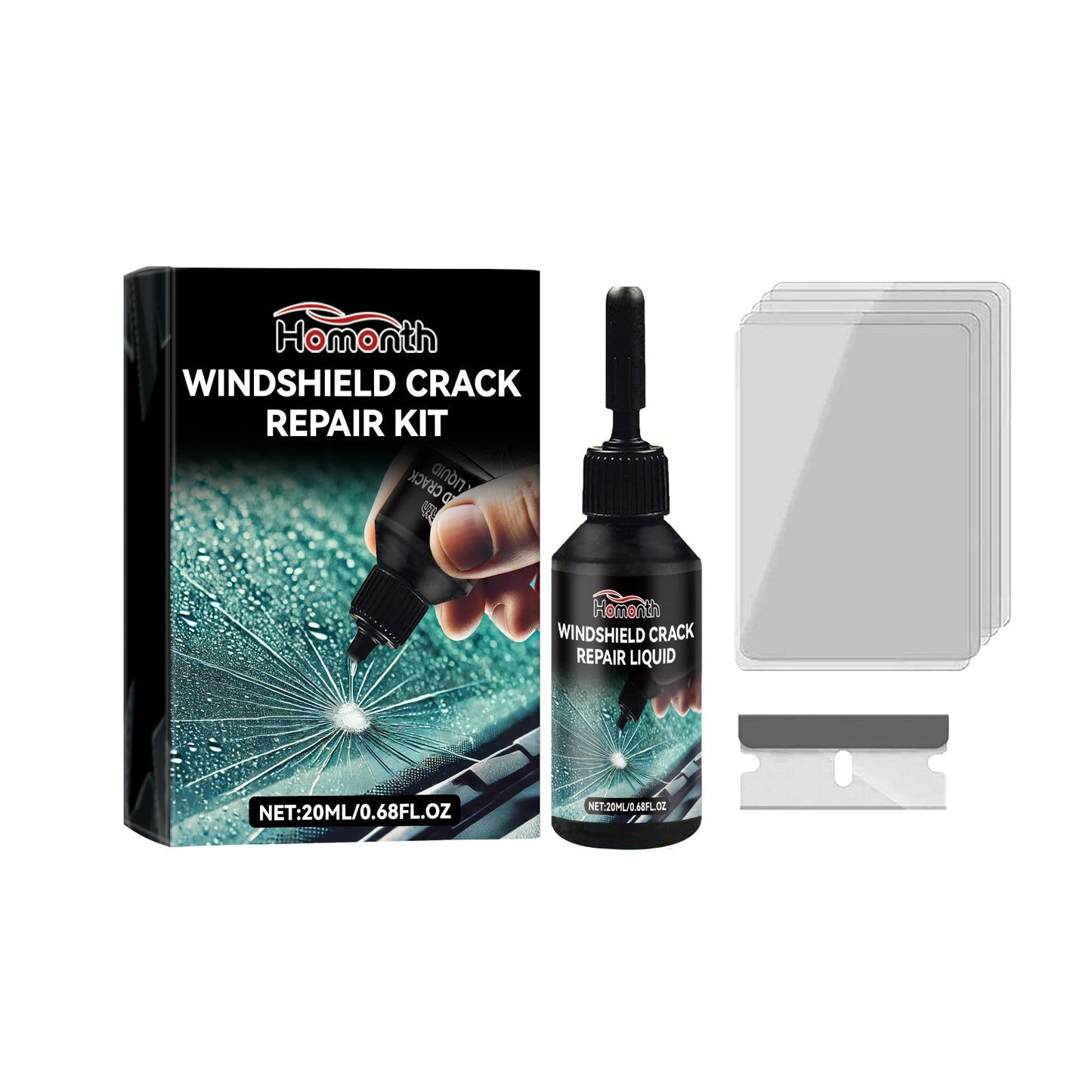 Automotive Glass Care Kit Automotive Windshield Cracks And Scratches Adhesive Repair Solution