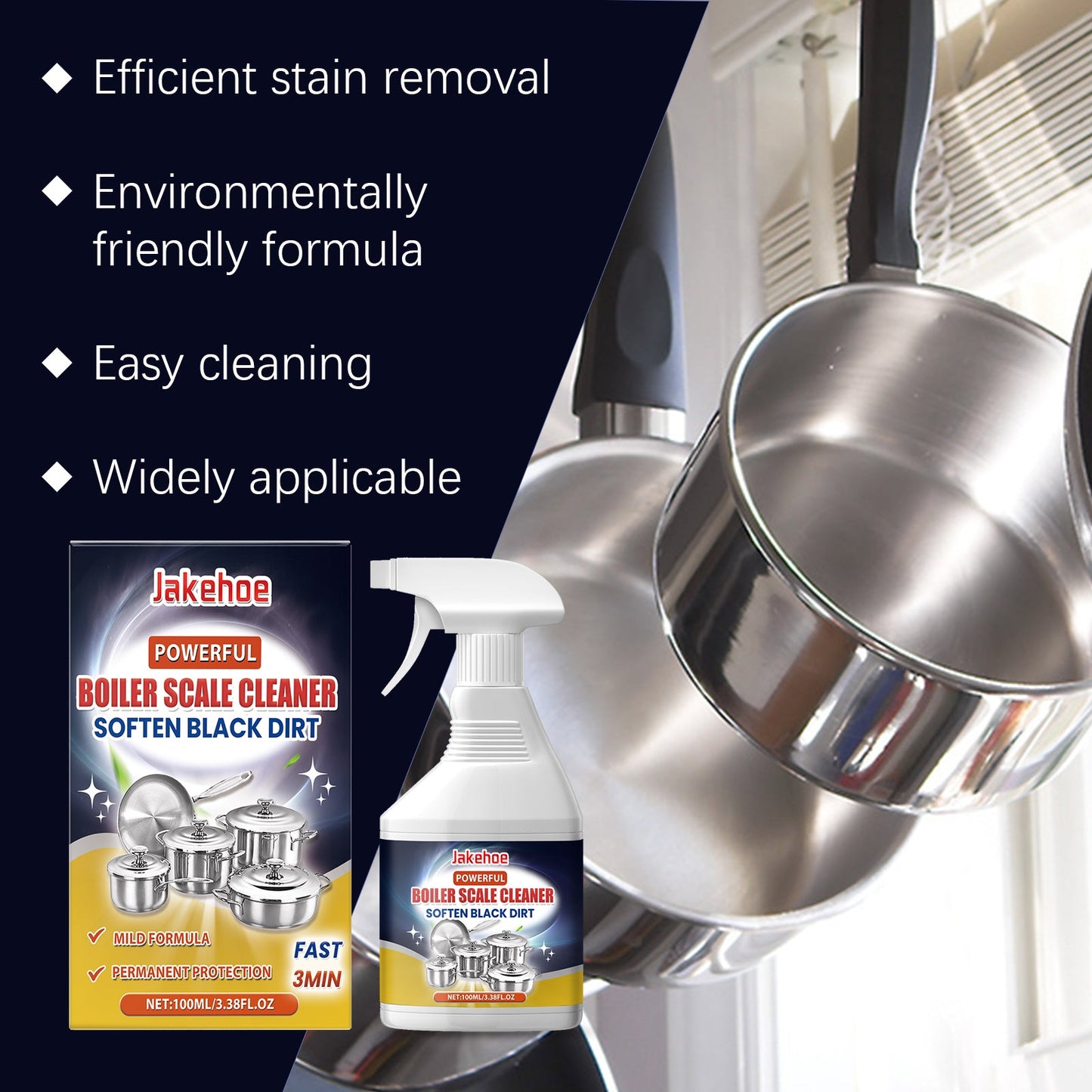Pan Bottom Black Dirt Remover Clean Cooktop Kitchen Cutlery Oil Dirt Clean Multi-Effect Cleaner