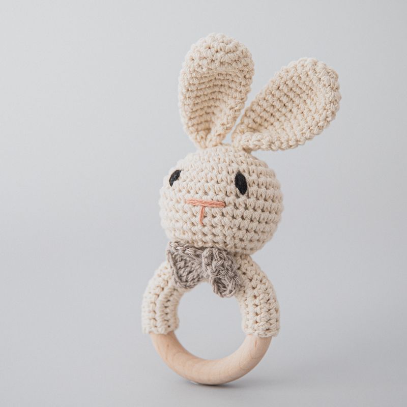 Carving Name Baby Soothing Bell Newborn Gift Bath Gift Knitted Cartoon Doll