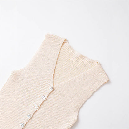 Spring New Style Round Neck Solid Color Loose Design Unique Temperament Knitwear