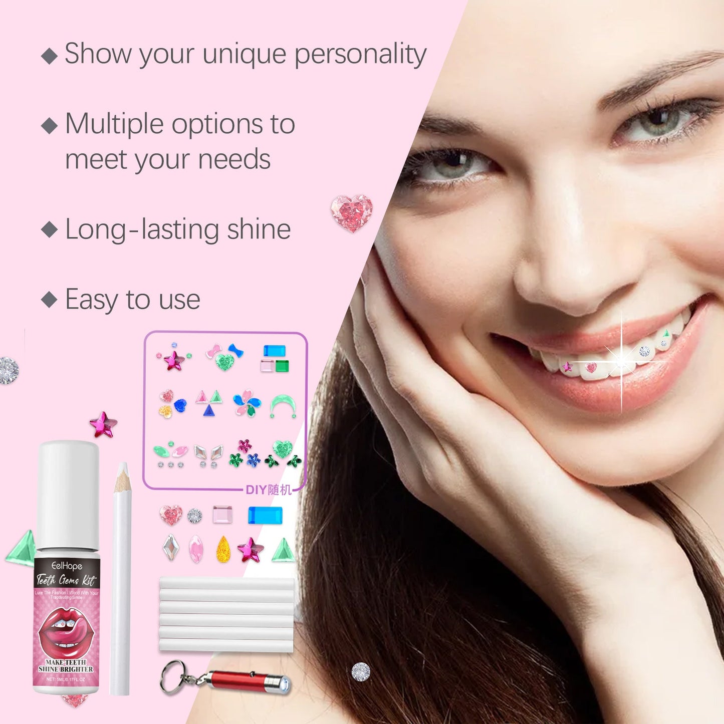 Dental Drill Diy Set Dental Beauty Decoration Drill Combination Personality Shine Smile Diy Dental Drill Set