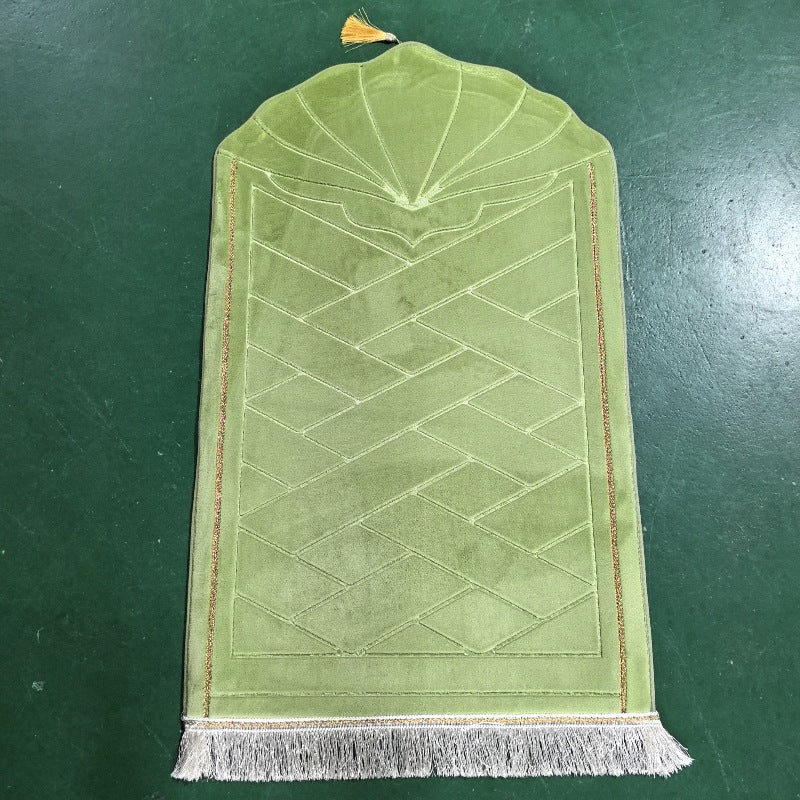 Shell shaped solid color carpet irregular flannel sponge thickened short flannel embossed portable floor mat