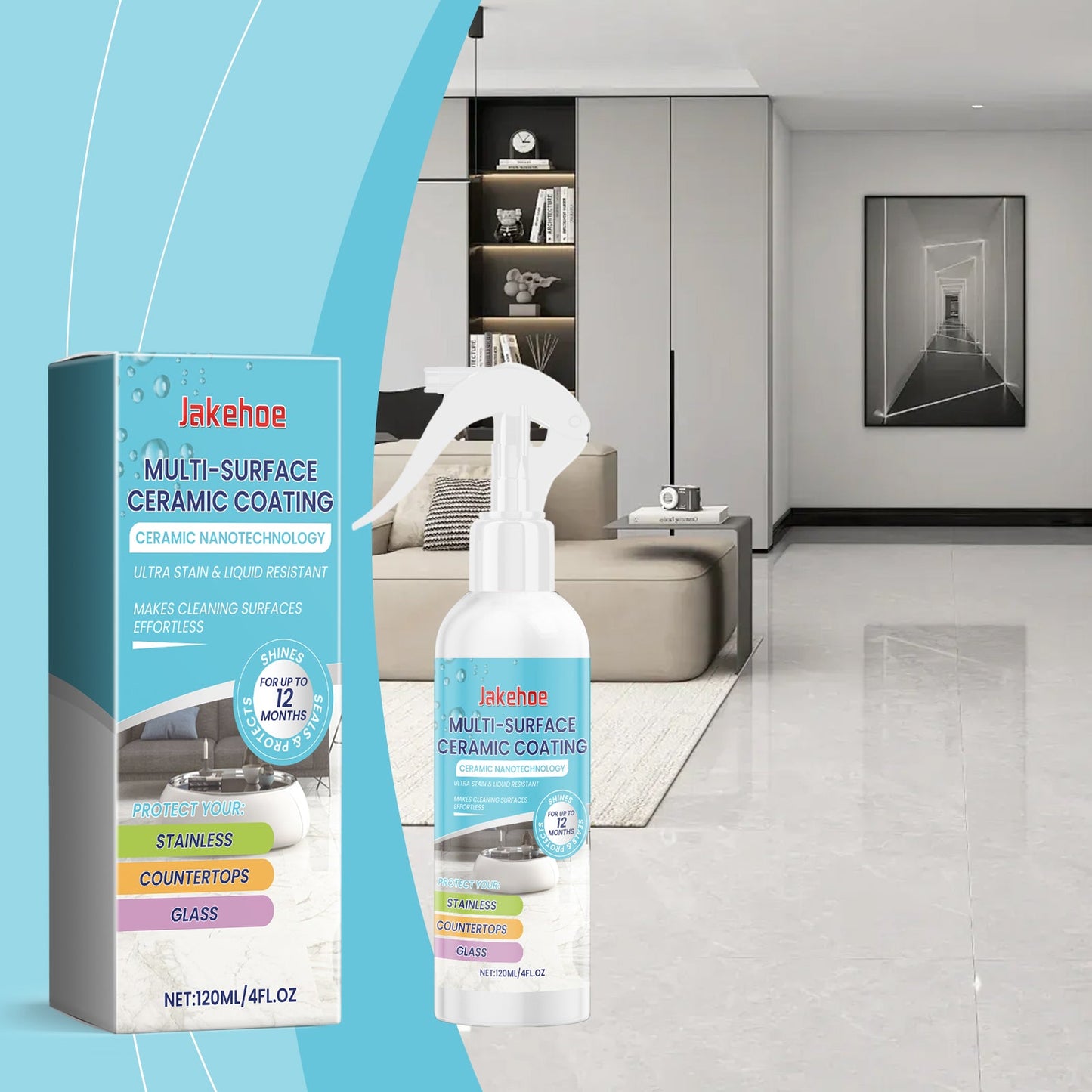 Home Ceramic Coating Spray Interior Tile Cleaning And Polishing Remove Wax Dirt Refurbishing Spray