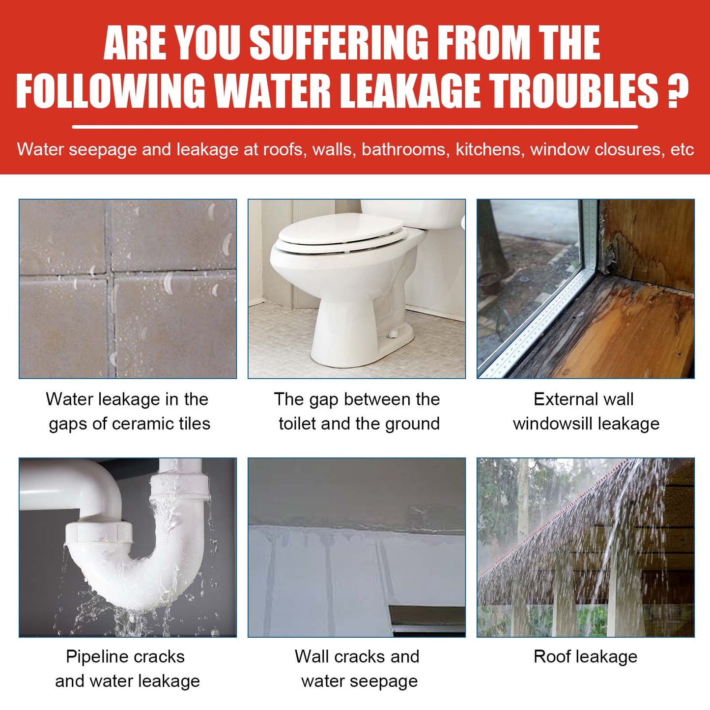 Waterproof Adhesive, Roof Bathroom Kitchen Wall Waterproof Free Smashing Brick Leakproof Paint