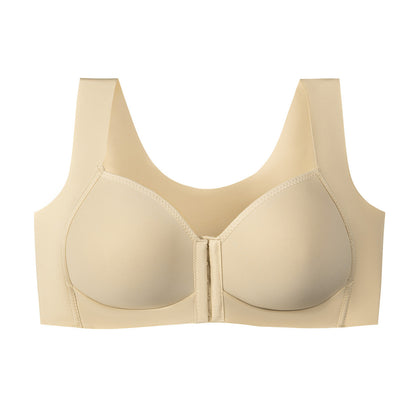 Smooth thin bra front buckle sexy gathering without steel ring adjustment women's underwear