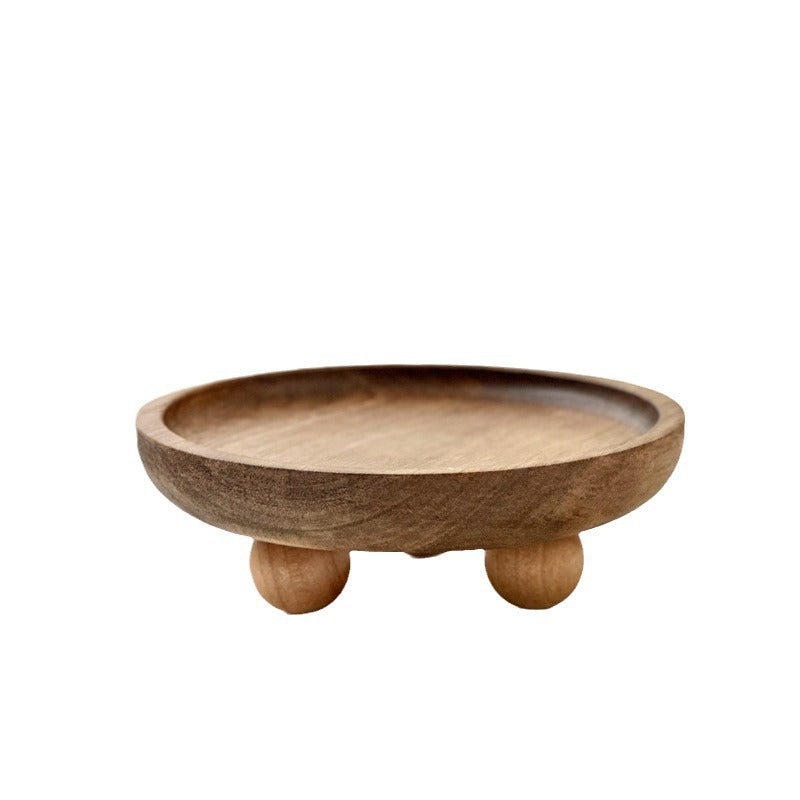 Entrance foyer storage tray aromatherapy glasses placement tray oval wooden ornament household tray
